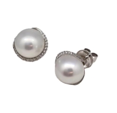 11mm S/SEA,18KWG, CRESCENT STUDS